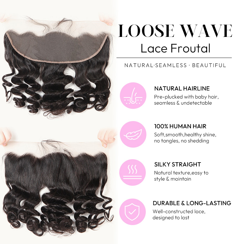 Luxury Raw Hair  Loose Wave Lace Frontal