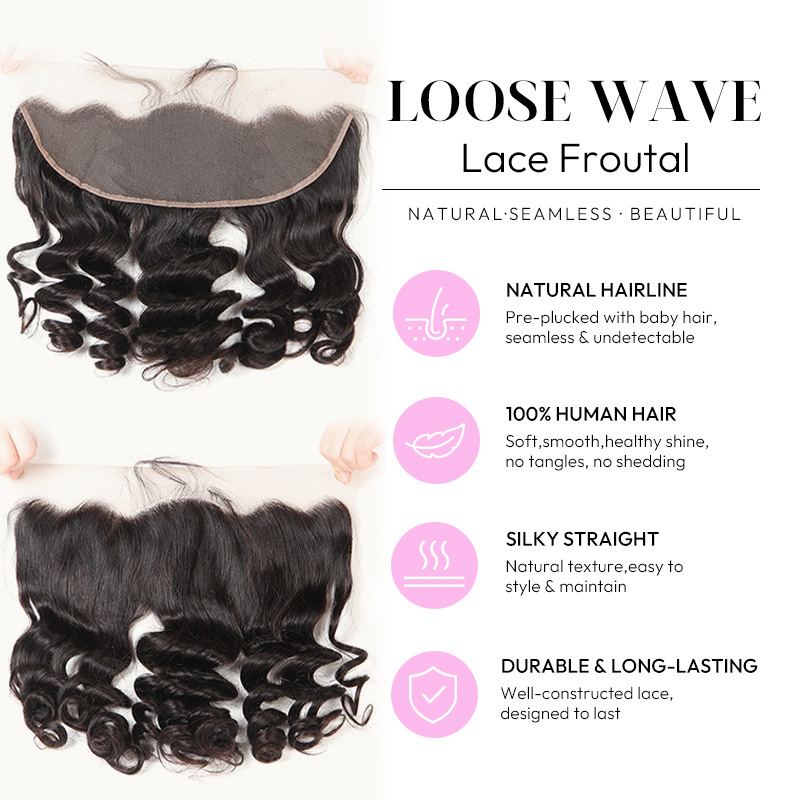 Luxury Raw Hair  Loose Wave Lace Frontal