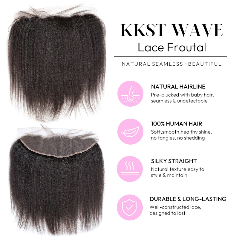 Burmese Hair kinky Straight Lace Frontal