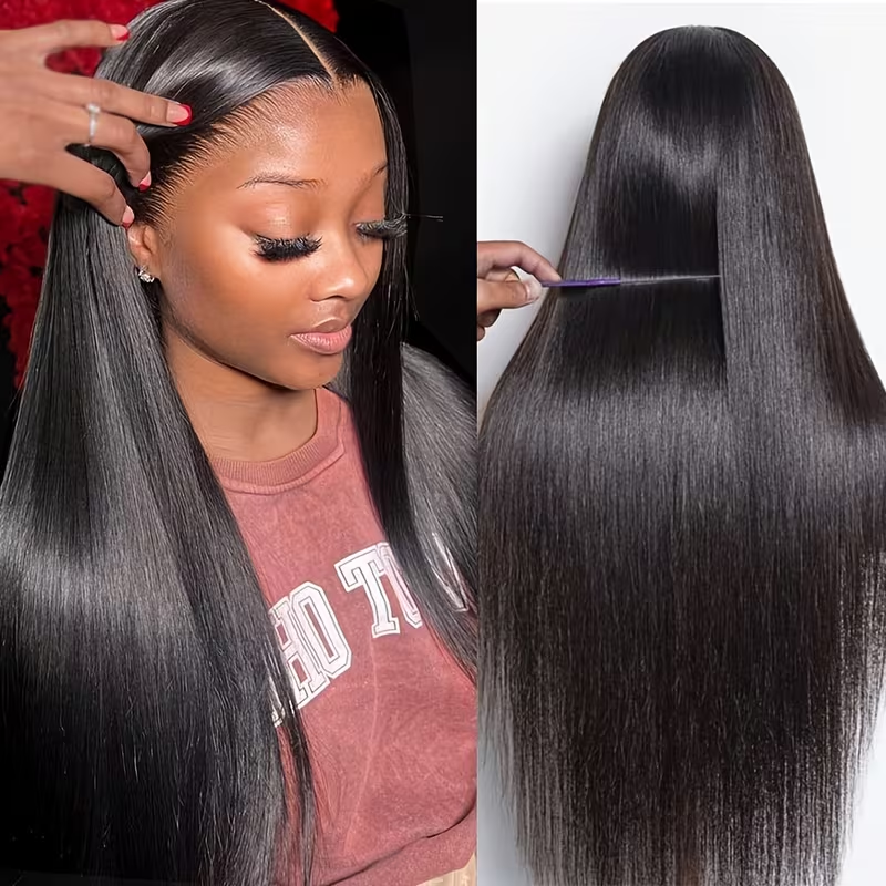 Raw Hair Straight Lace Frontal Wigs Glueless Human Hair Wigs Pre Plucked HD 13x6 13x4 200% Density Wig