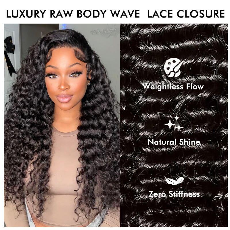 Burmese Hair Deep Wave Lace Closure