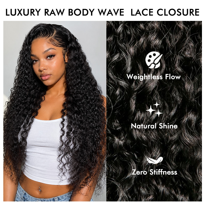 Luxury Raw Hair Curly WAVE Lace Closure