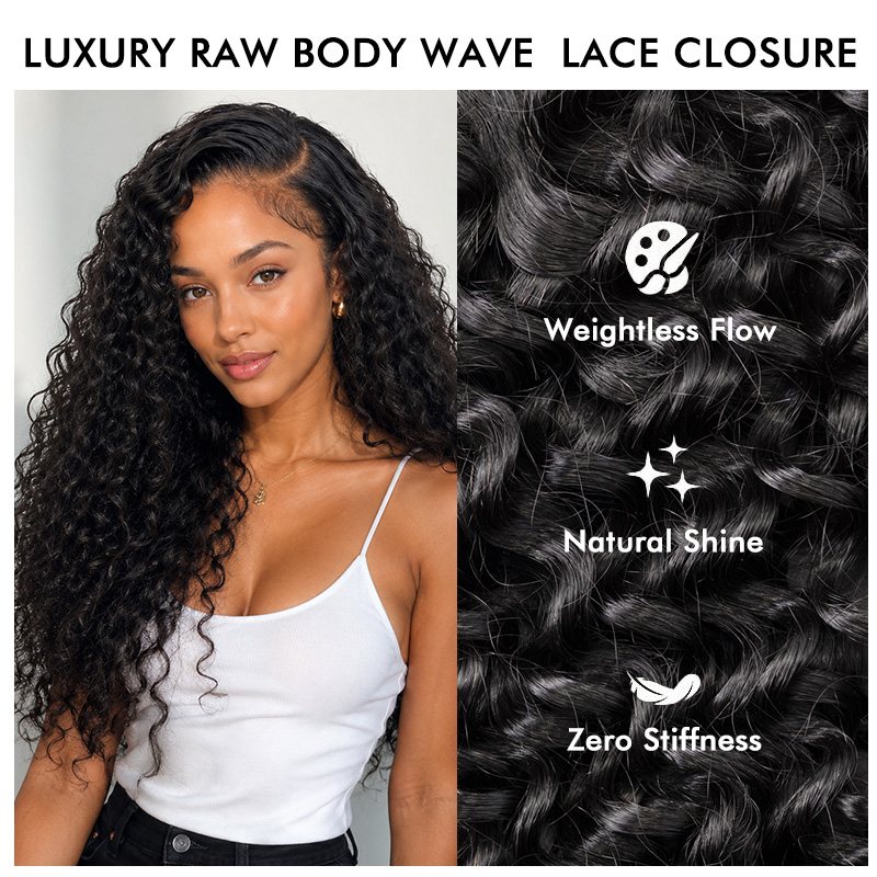 Luxury Raw Hair Water WAVE Lace Closure