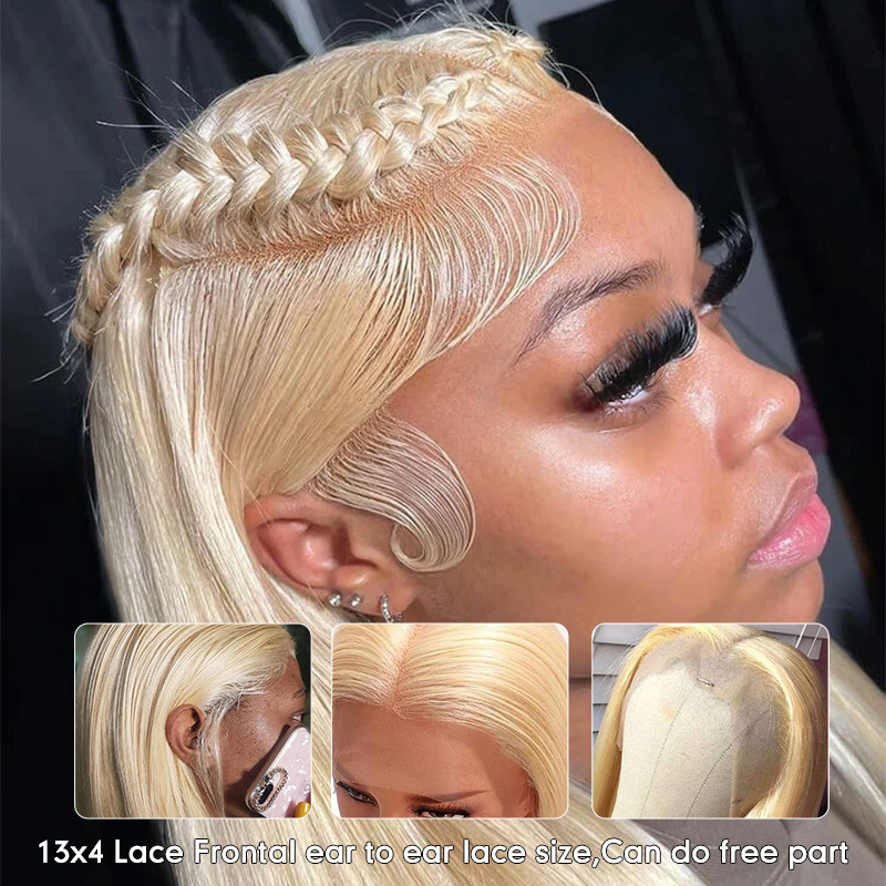 Raw Hair 613 Blonde Frontal & Closure Wig Straight HD Glueless Wigs