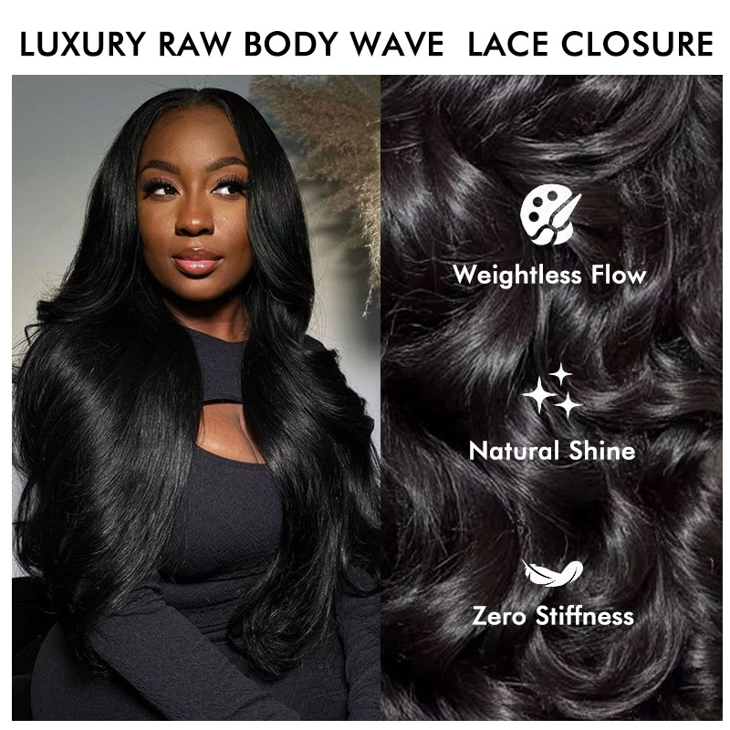 Luxury Raw Hair BODY WAVE Lace Closure