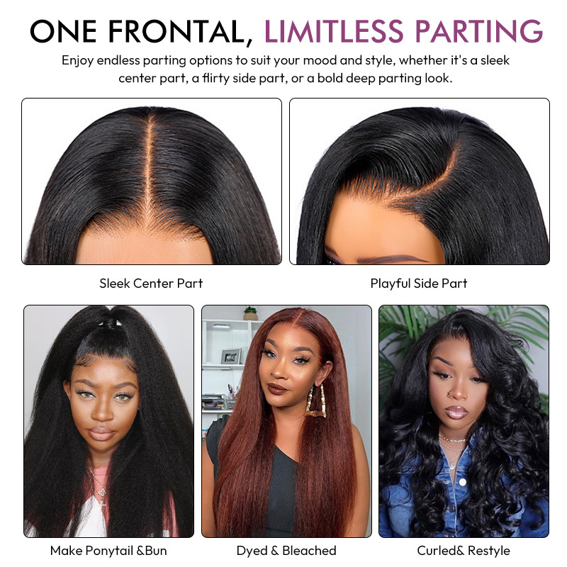 Burmese Hair kinky Straight Lace Frontal