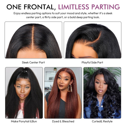 Burmese Hair kinky Straight Lace Frontal