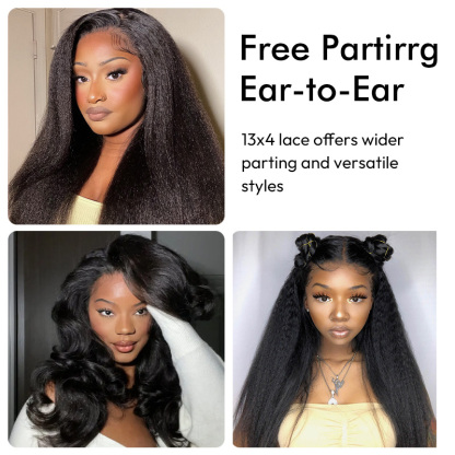 Burmese Hair kinky Straight Lace Frontal