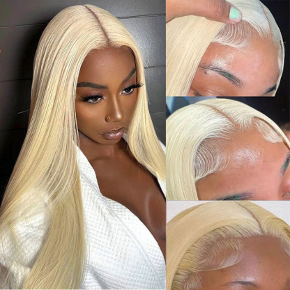 Raw Hair & Virgin Hair Straight 613 Blonde 2x6 HD Closure Wig