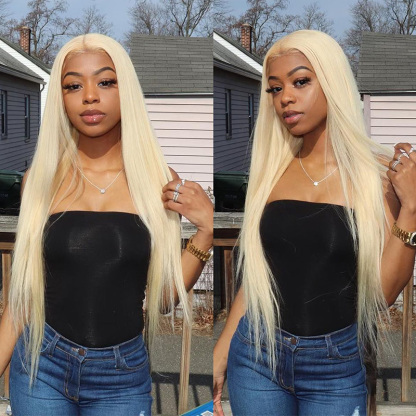Raw Hair 613 Blonde Frontal & Closure Wig Straight HD Glueless Wigs