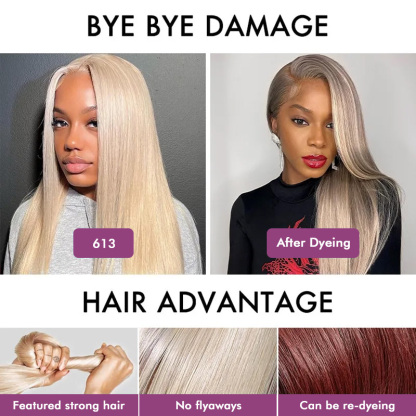 Raw Hair 613 Blonde Frontal & Closure Wig Straight HD Glueless Wigs