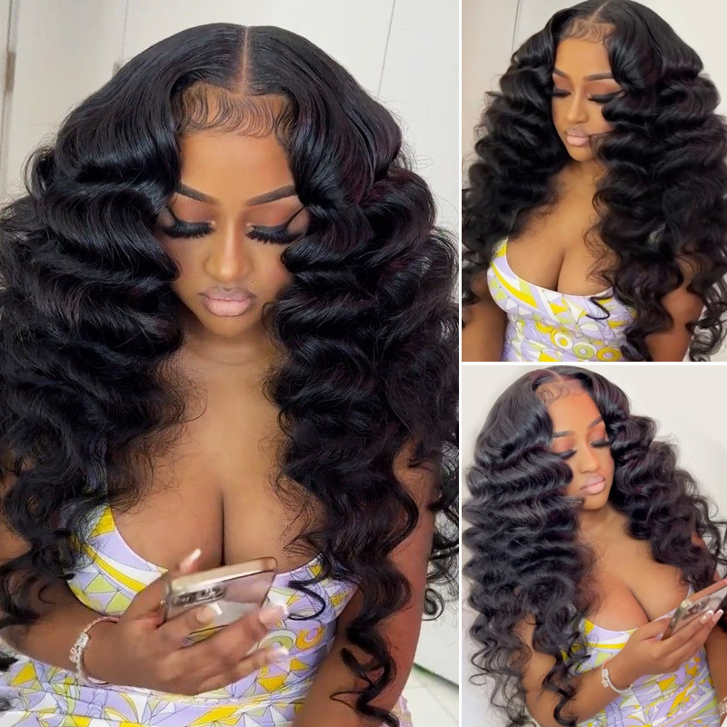 Raw Hair Loose Deep Wave 13x4 13x6 Frontal Wig Ocean Wave Wig 200% Density