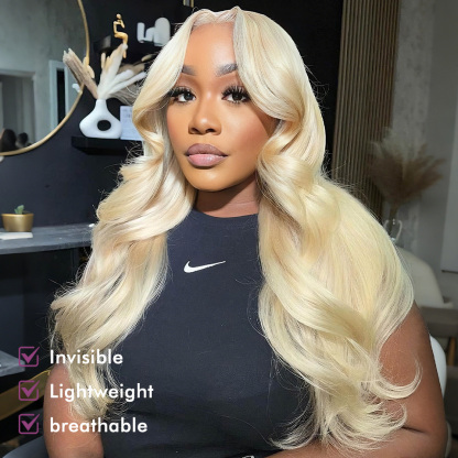 Raw Hair & Virgin Hair Body Wave 613 Blonde 2x6 HD Closure Wig