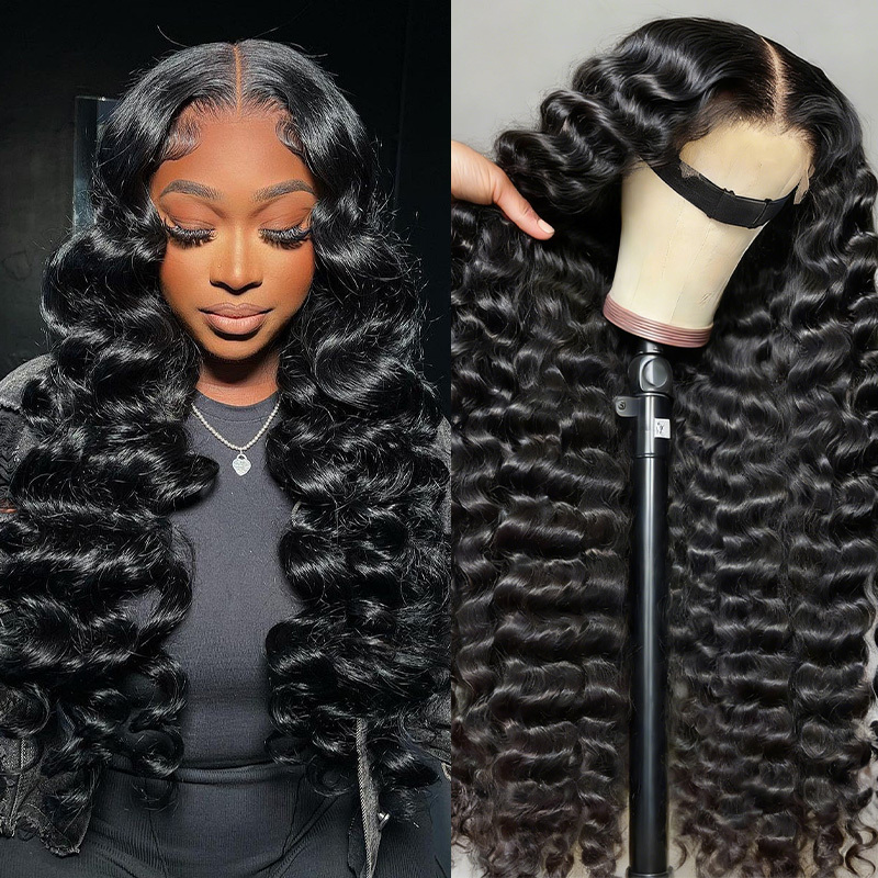 Raw Hair Loose Deep Wave Wig HD 7x7 6x6 5x5 4x4 Ocean Wave Lace Closure Wigs