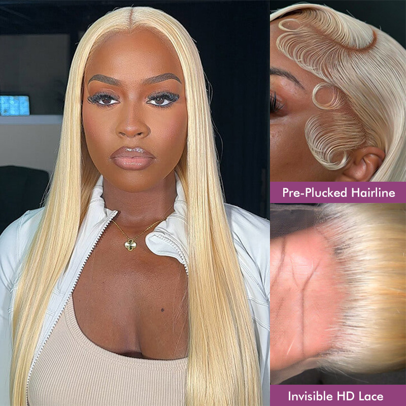 Raw Hair 613 Blonde Frontal & Closure Wig Straight HD Glueless Wigs