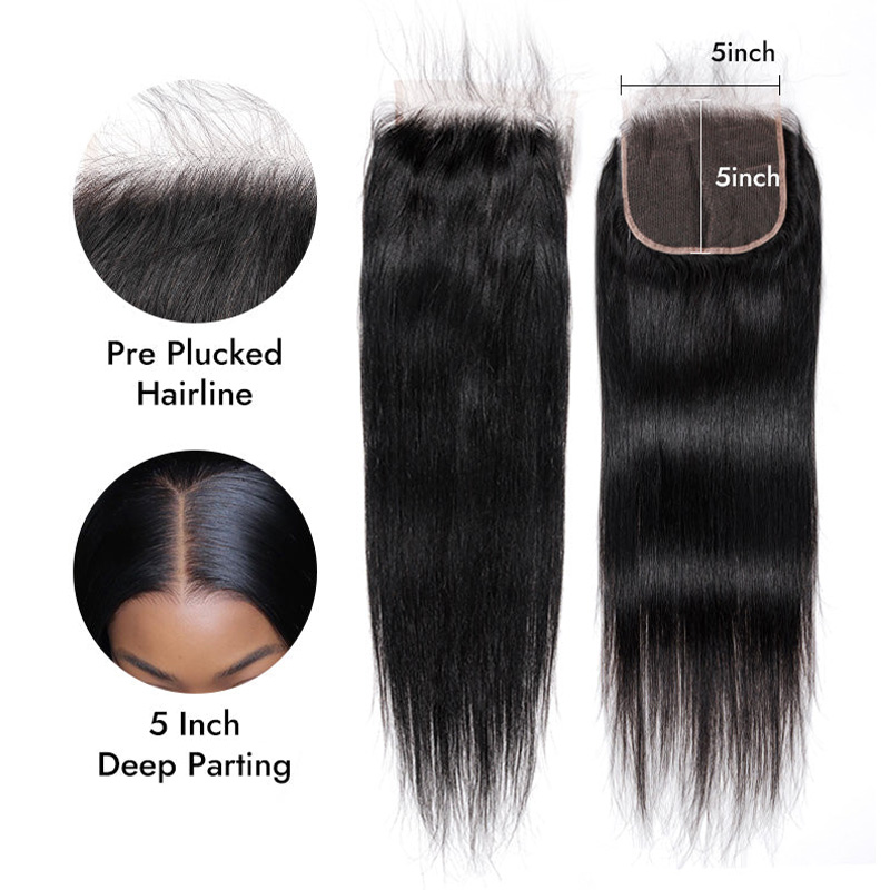 Luxury Raw Hair Straight  Lace Closure