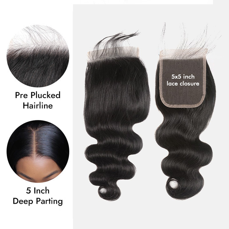 Luxury Raw Hair BODY WAVE Lace Closure