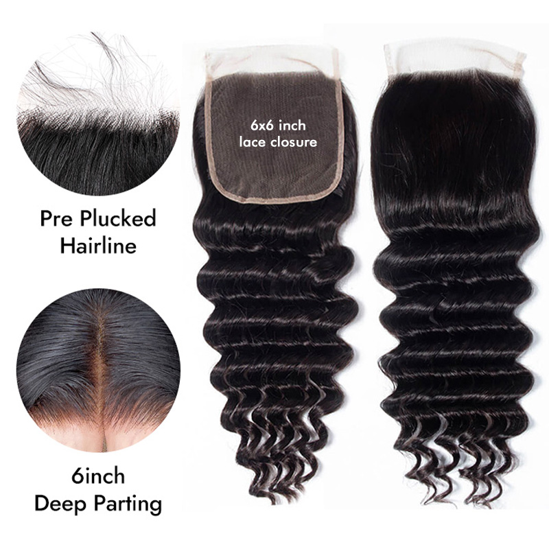 Burmese Hair Deep Wave Lace Closure