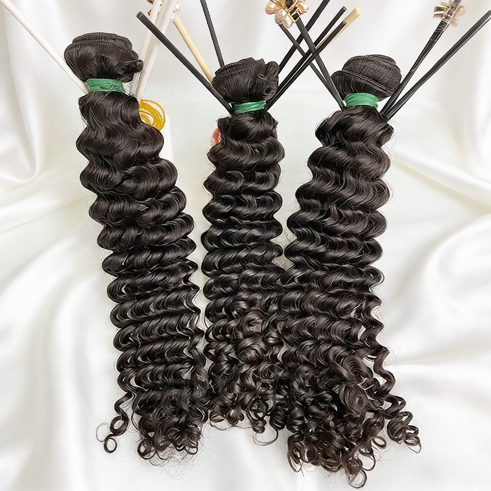 Raw human hair Deep Wave Hair bundle wholesale unprocessed hair bundle deal 1 bundle/ 3 bundle /4 bundle