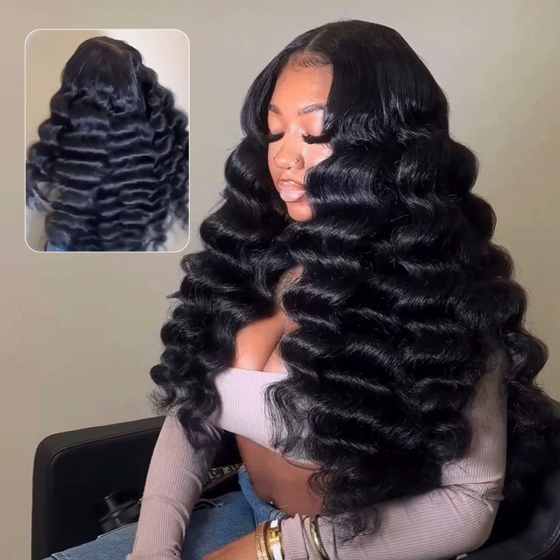 Raw Hair Loose Deep Wave 13x4 13x6 Frontal Wig Ocean Wave Wig 200% Density