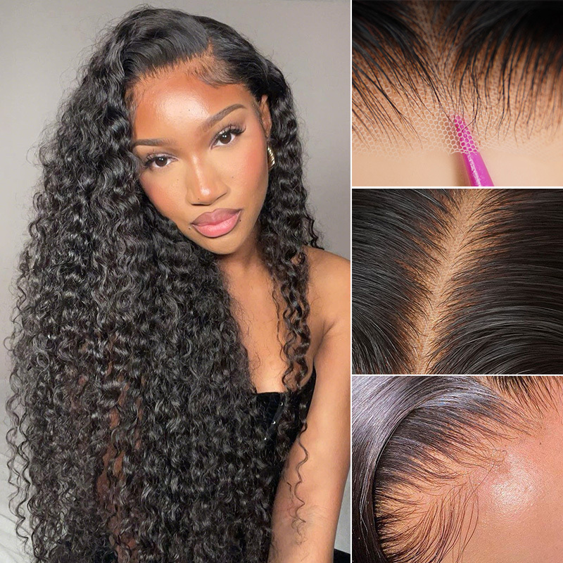 Raw Hair Glueless Water Wave Human Hair Wigs 13x4 Lace Frontal Wig Wet And Wavy Pre Plucked 13x6 HD Lace Wigs