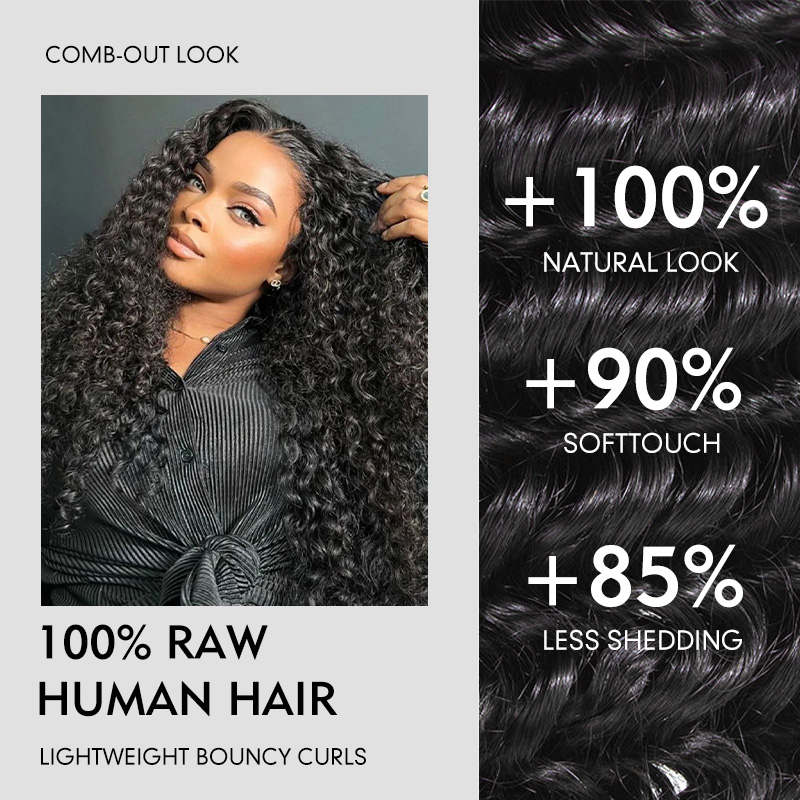 Raw Hair Deep Wave 4x4 5x5 6x6 7x7 HD Closure Wigs Classic Hairstyle