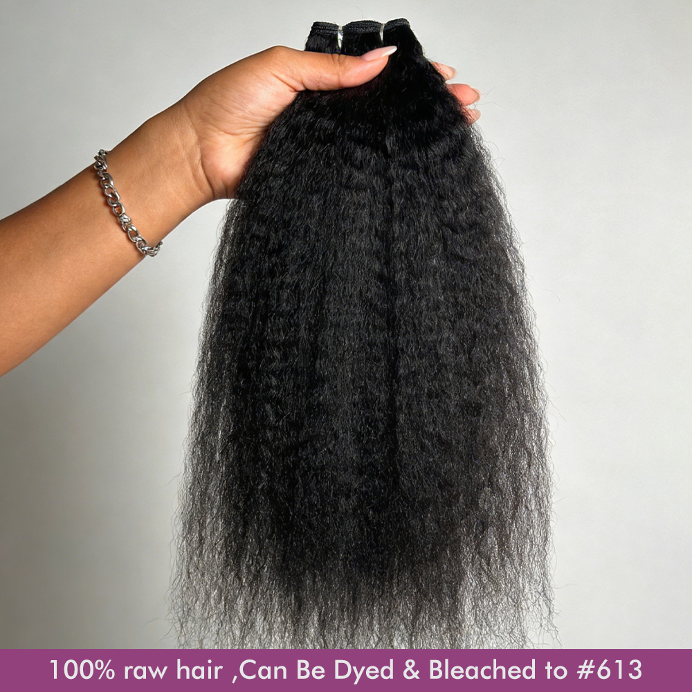 Raw top grade Kinky Straight bundles wholesale unprocessed hair bundles deal 1 bundle/ 3 bundle /4 bundle