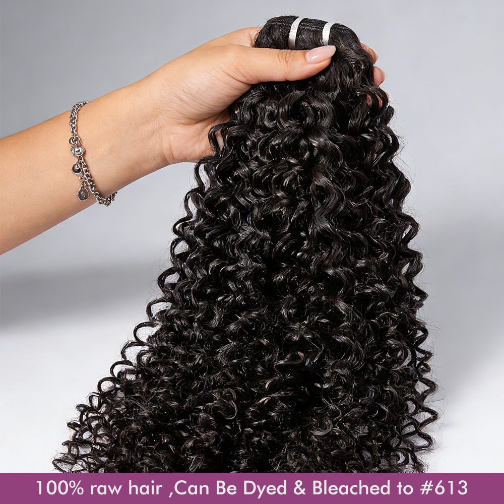 Best Curly hair Raw hair wholesale unprocessed hair bundle deal 1 bundle/ 3 bundle /4 bundle