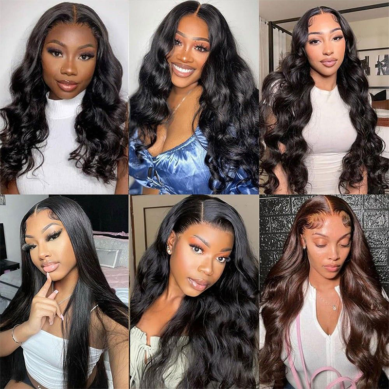 Raw Hair HD Closure Wig Body Wave with cap 4x4 5x5 6x6 7x7 Thin Film Lace Wig