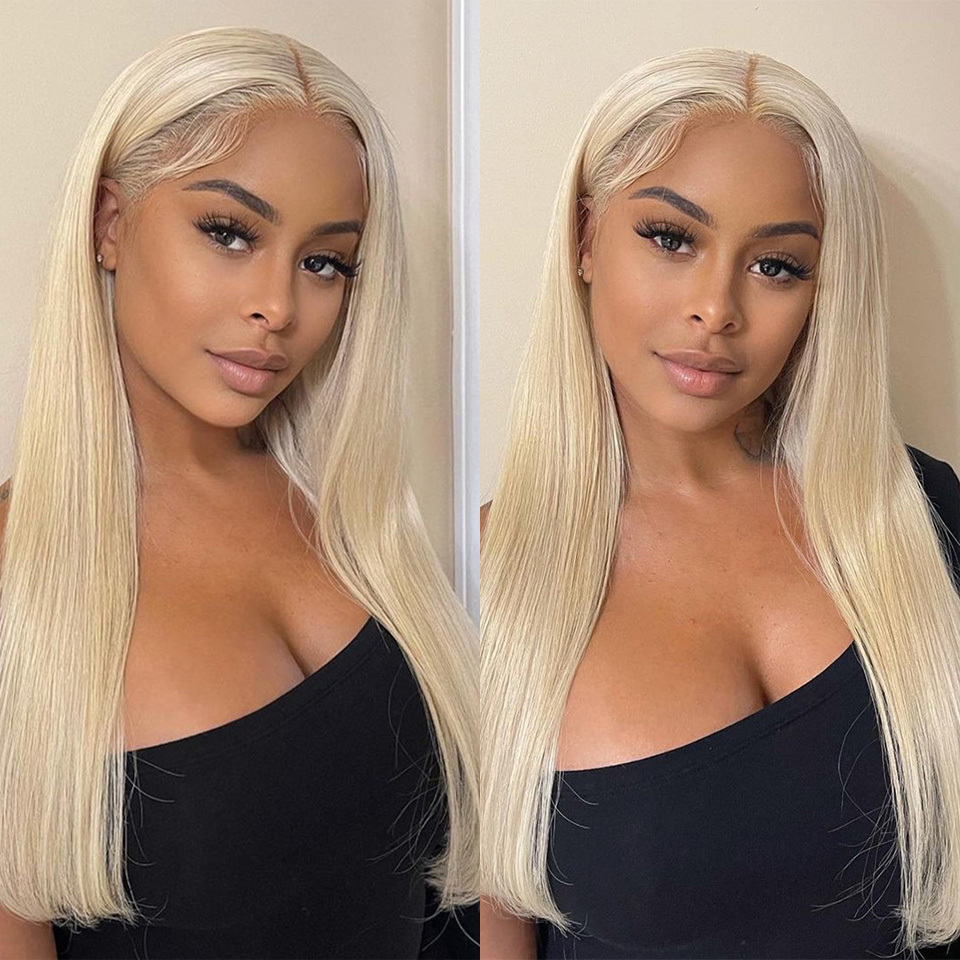 Raw Hair & Virgin Hair Straight 613 Blonde 2x6 HD Closure Wig