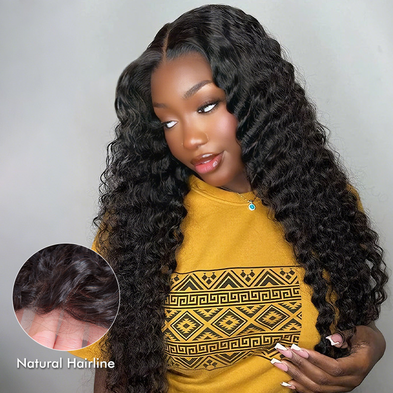 Raw Hair Deep Wave 4x4 5x5 6x6 7x7 HD Closure Wigs Classic Hairstyle