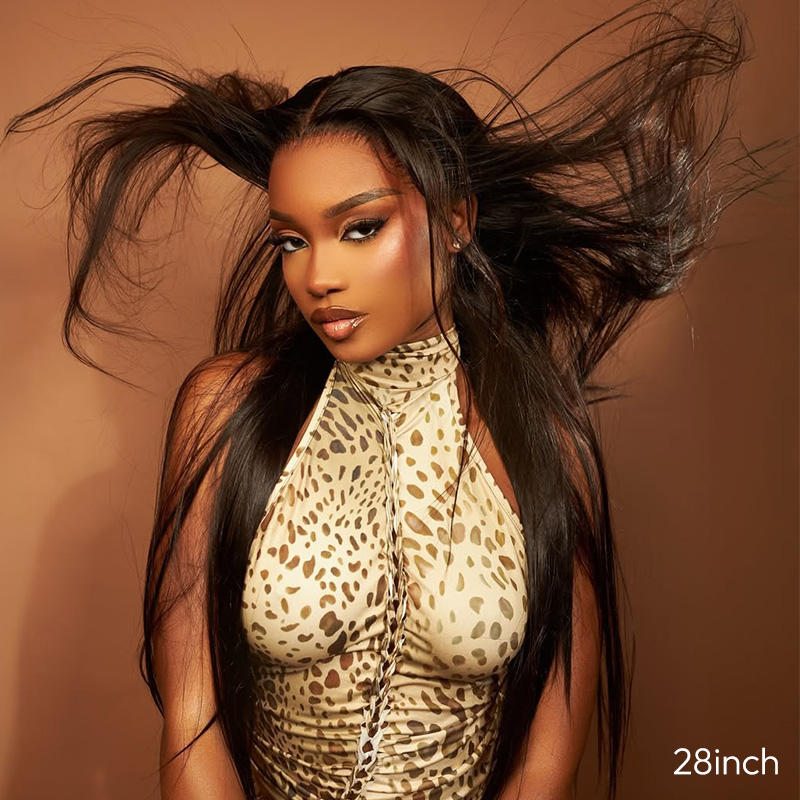 Raw Hair Straight Lace Frontal Wigs Glueless Human Hair Wigs Pre Plucked HD 13x6 13x4 250% Density Wig