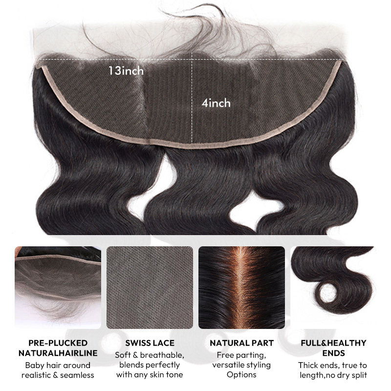 Burmese Hair Body Wave  Lace Frontal