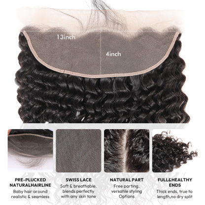 Burmese Hair Deep Wave  Lace Frontal