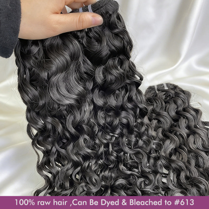 Raw human hair water wave hair bundle wholesale unprocessed bundle deal 1 bundle/ 3 bundle /4 bundle