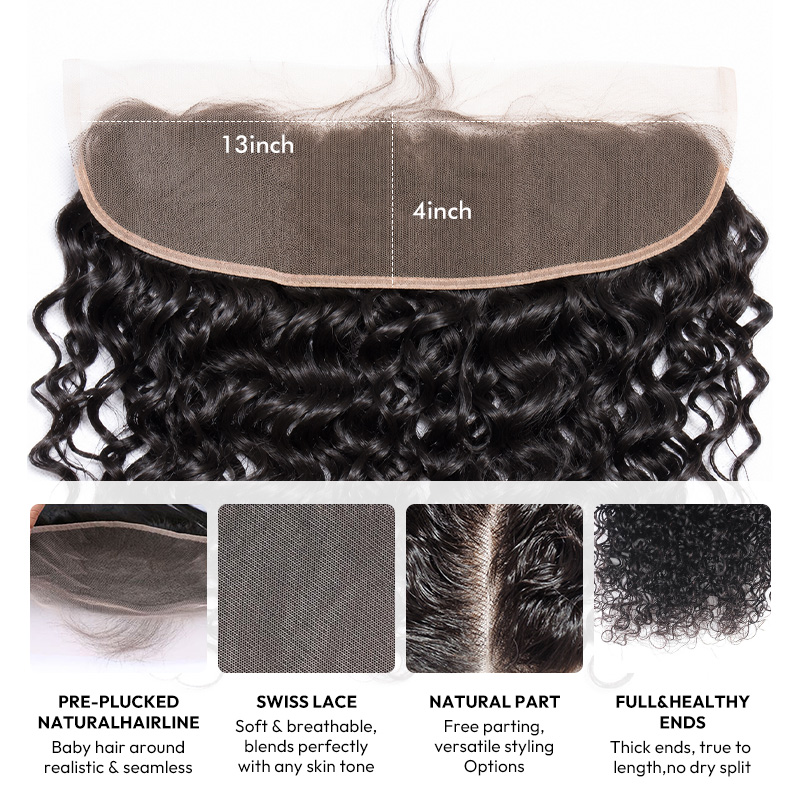Luxury Raw Hair  Water Wave Lace Frontal