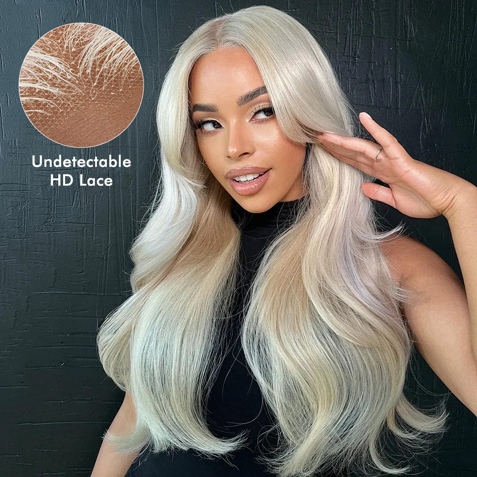 Raw Hair & Virgin Hair Body Wave 613 Blonde 2x6 HD Closure Wig