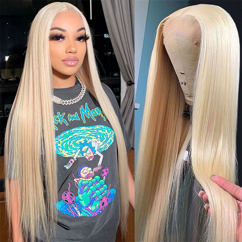 Raw Hair 613 Blonde Frontal & Closure Wig Straight HD Glueless Wigs