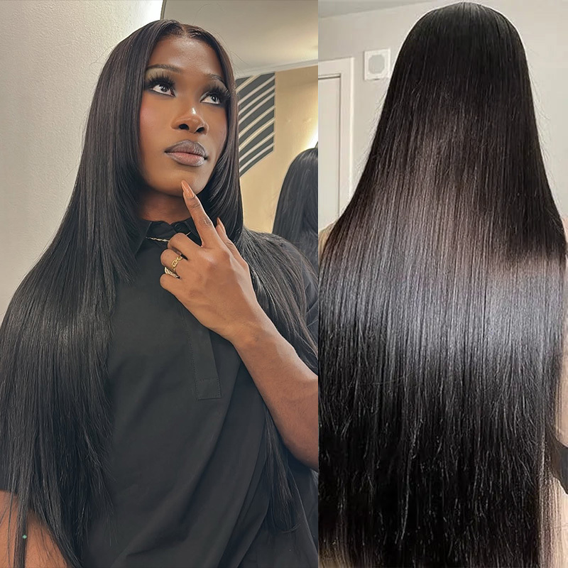 Raw Hair Glueless Wig 2x6 HD Closure Wigs Straight Film HD Lace Wigs