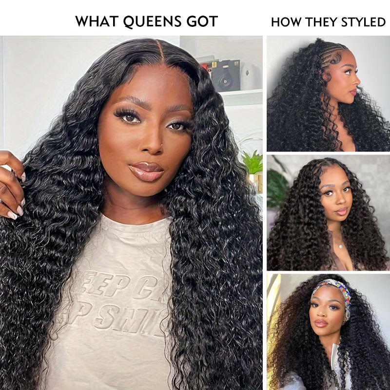 Raw Hair Water Wave Wig 4x4 5x5 6x6 7x7 HD Closure Wig