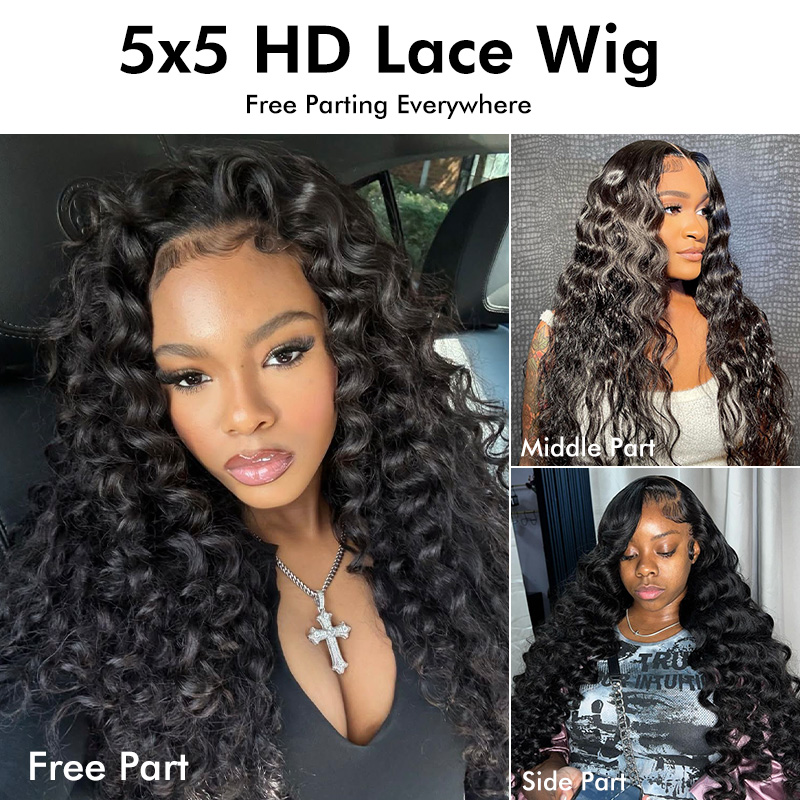 Raw Hair Loose Wave Wig Hair 7x7 6x6 5x5 4x4 Prepluck Lace Closure Wig