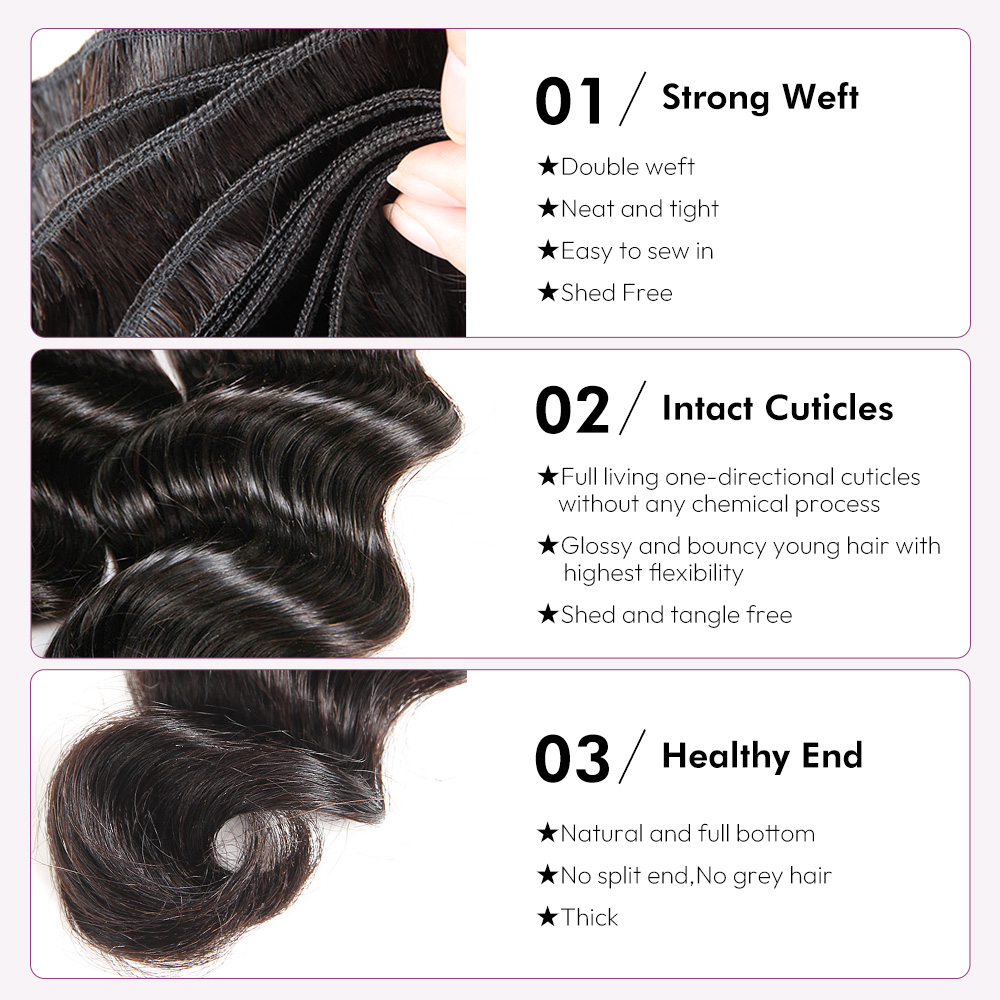 Raw hair Loose deep wave top grade wholesale Unprocessed Hair Bulk Bundles deal 1 bundle/ 3 bundle /4 bundle