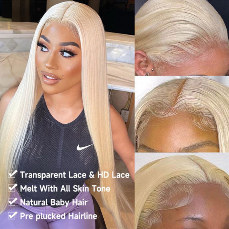 Raw Hair 613 Blonde Frontal & Closure Wig Straight HD Glueless Wigs