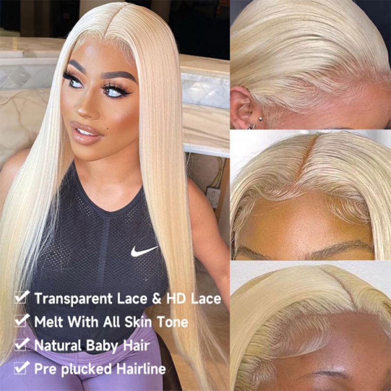 Raw Hair 613 Blonde Frontal & Closure Wig Straight HD Glueless Wigs