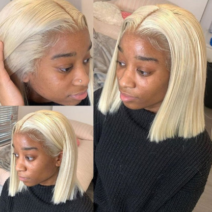 Raw Hair & Virgin Hair Straight 613 Blonde 2x6 HD Closure Wig
