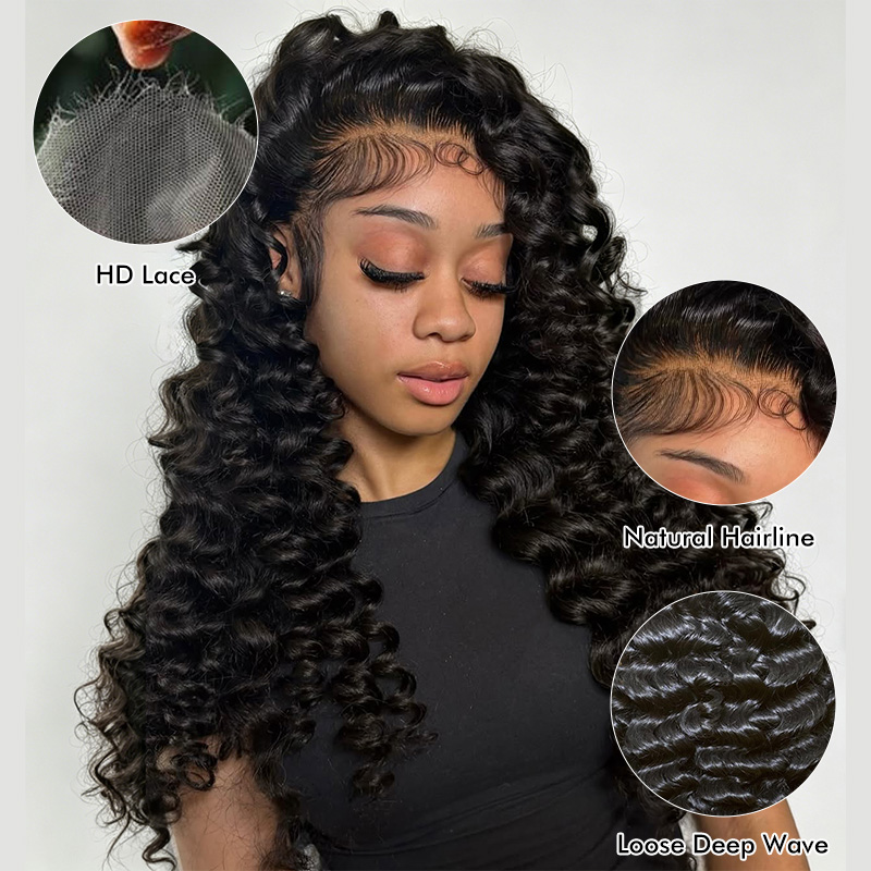 Raw Hair Loose Wave Wig Hair 7x7 6x6 5x5 4x4 Prepluck Lace Closure Wig