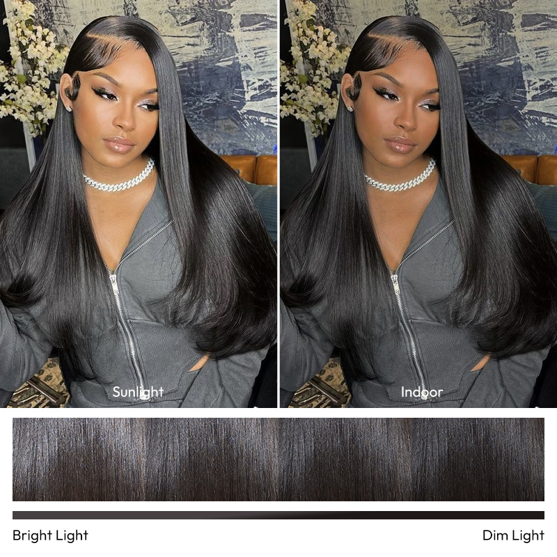 Raw Hair Straight Lace Frontal Wigs Glueless Human Hair Wigs Pre Plucked HD 13x6 13x4 250% Density Wig