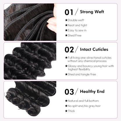 Raw human hair Deep Wave Hair bundle wholesale unprocessed hair bundle deal 1 bundle/ 3 bundle /4 bundle