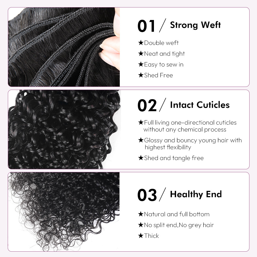 Raw human hair water wave hair bundle wholesale unprocessed bundle deal 1 bundle/ 3 bundle /4 bundle