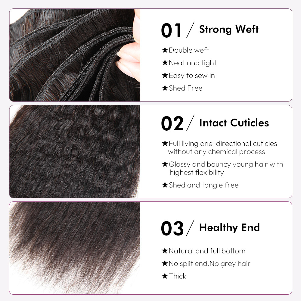 Raw top grade Kinky Straight bundles wholesale unprocessed hair bundles deal 1 bundle/ 3 bundle /4 bundle